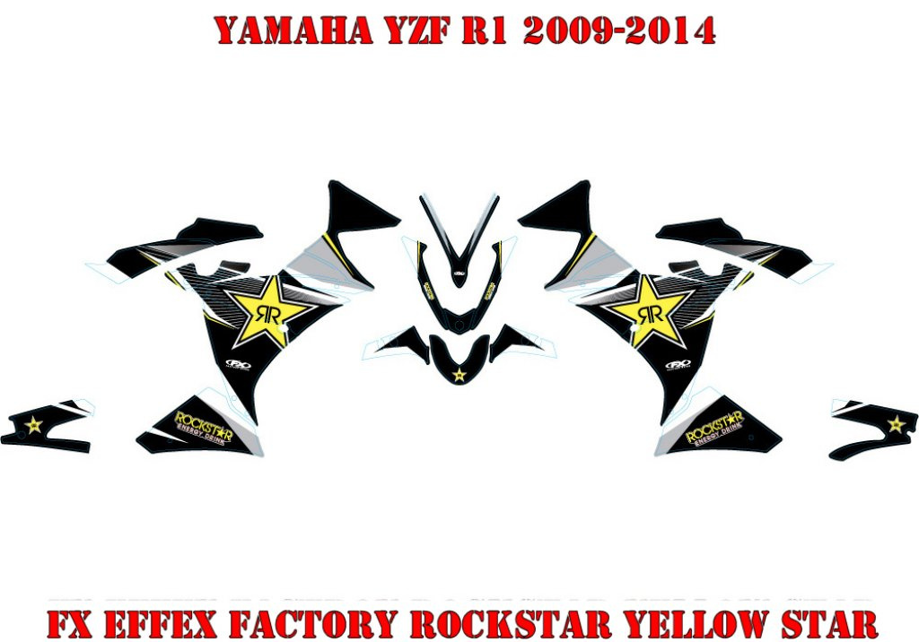 Rockstar Yellow Star für Yamaha YZF R1 2009-2014